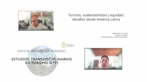 Profesor Nilson Betancur disertando sobre sustentabilidad y equidad en el turismo durante el ciclo de charlas de Fundación CTS.